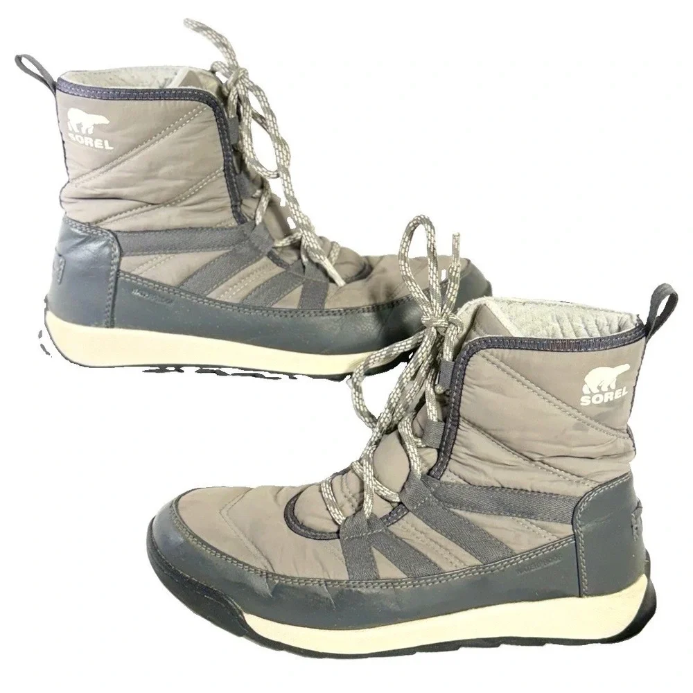 Sorel Women's Whitney II Short Lace, Gray Waterproof Winter Boots, Size 7.5M